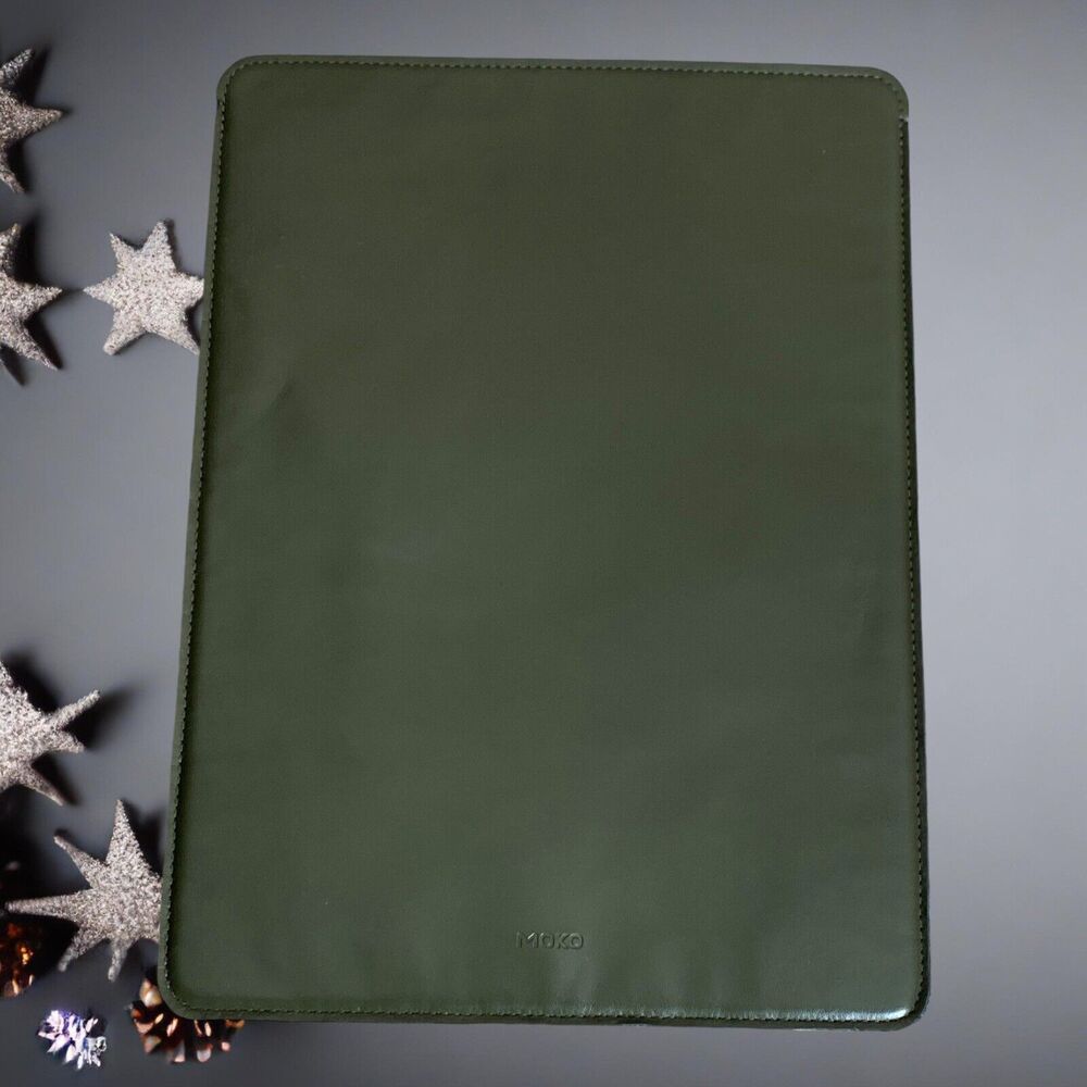 MoKo Laptop Sleeve 13.3" PU Slim Stylish Case Pouch Midnight Green New Open box